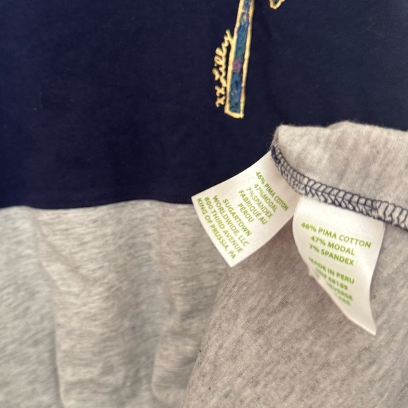Lilly Pulitzer Women’s Finn Shirt Size Small Navy Palm Tree Long Sleeve - Picture 5 of 5